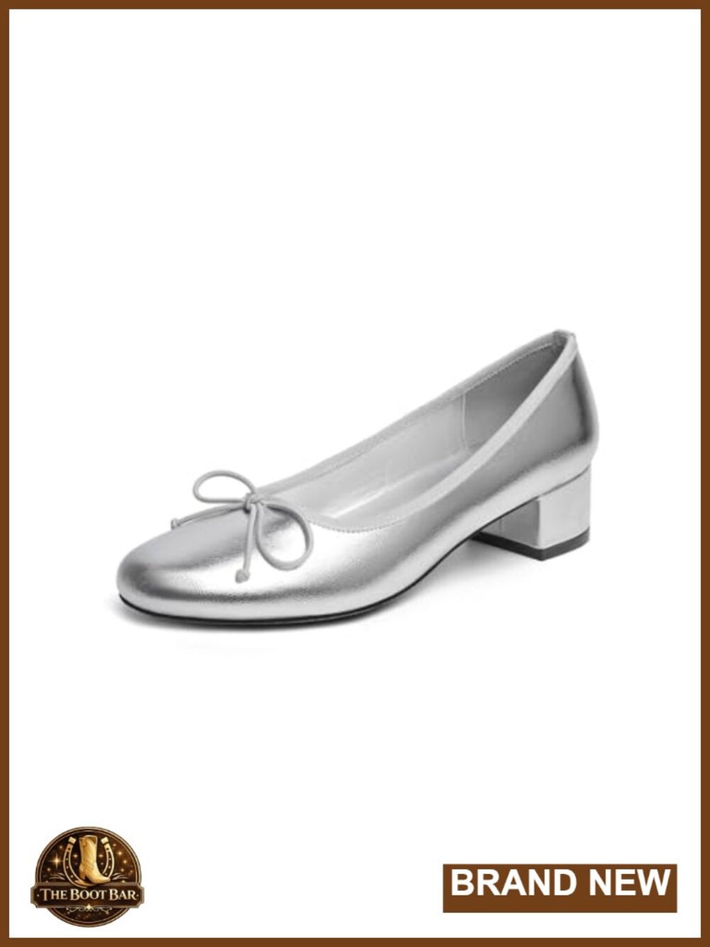 Women's Round Toe Ballet Pumps Low Chunky Block Heel Flats Patent Leather